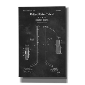 'Hockey Stick Blueprint Patent Chalkboard,' Canvas Wall Art