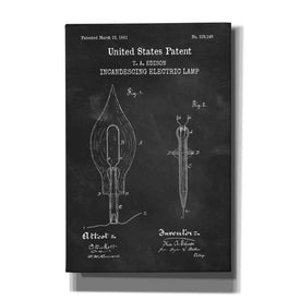 'Incandescent Lamp Blueprint Patent Chalkboard,' Canvas Wall Art