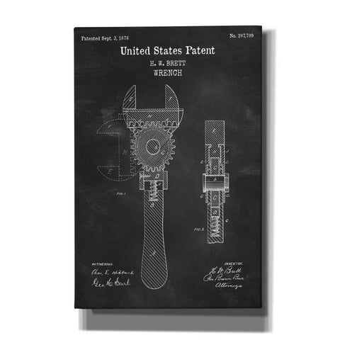 Image of 'Wrench Blueprint Patent Chalkboard,' Canvas Wall Art