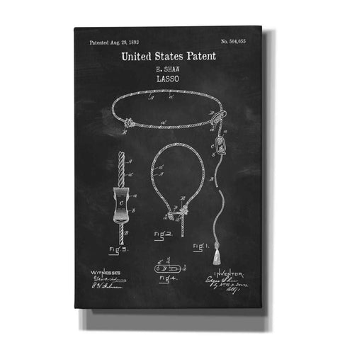 Image of 'Lasso Blueprint Patent Chalkboard,' Canvas Wall Art