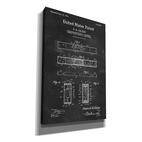 Image of 'Carpenter's Level Blueprint Patent Chalkboard,' Canvas Wall Art