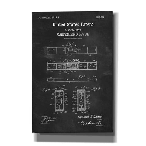 Image of 'Carpenter's Level Blueprint Patent Chalkboard,' Canvas Wall Art