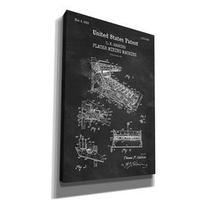'Mining Machine Blueprint Patent Chalkboard,' Canvas Wall Art
