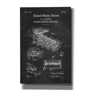 'Mining Machine Blueprint Patent Chalkboard,' Canvas Wall Art