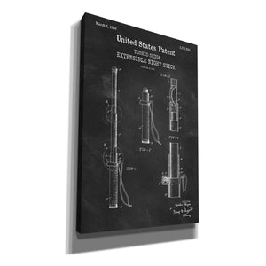 'Night Stick Blueprint Patent Chalkboard,' Canvas Wall Art