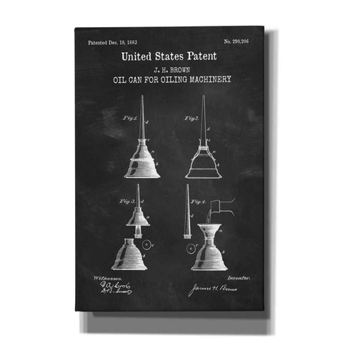 Image of 'Oil Can Blueprint Patent Chalkboard,' Canvas Wall Art