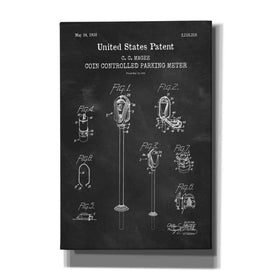 'Parking Meter Blueprint Patent Chalkboard,' Canvas Wall Art