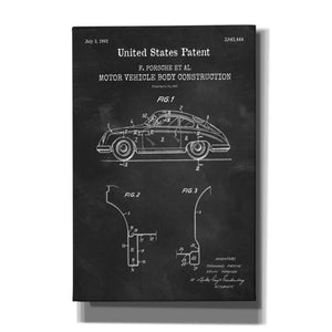 'Motor Vehicle Body Construction Blueprint Patent Chalkboard,' Canvas Wall Art