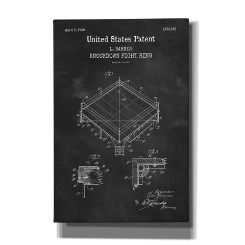 Image of 'Ring Blueprint Patent Chalkboard,' Canvas Wall Art