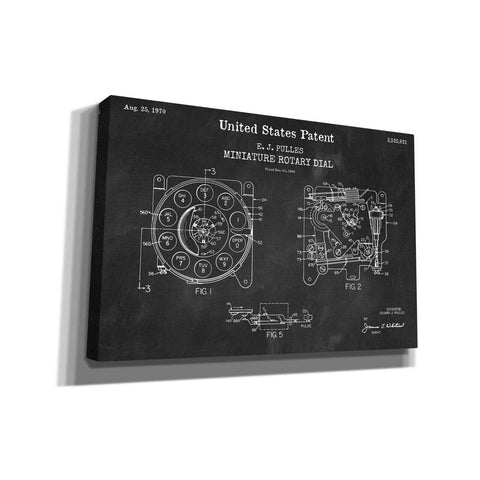 Image of 'Rotary Dial Blueprint Patent Chalkboard,' Canvas Wall Art