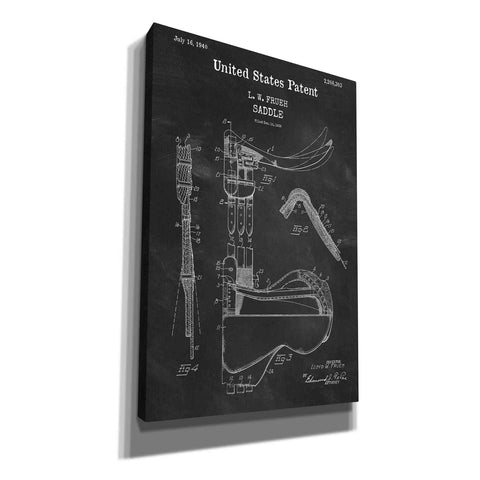 Image of 'Saddle Blueprint Patent Chalkboard,' Canvas Wall Art