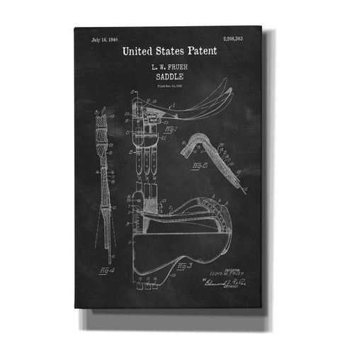 Image of 'Saddle Blueprint Patent Chalkboard,' Canvas Wall Art