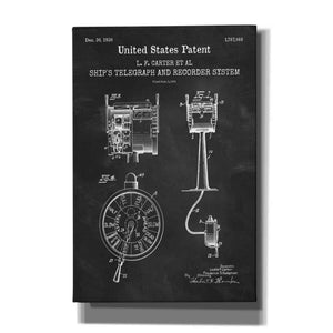 'Ship's Telegraph and Record System Blueprint Patent Chalkboard,' Canvas Wall Art