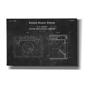 'Sound Amplifier Blueprint Patent Chalkboard,' Canvas Wall Art