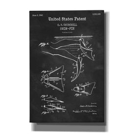 'Swim Fin Blueprint Patent Chalkboard,' Canvas Wall Art