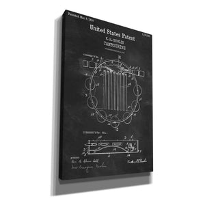 'Tambourine Blueprint Patent Chalkboard,' Canvas Wall Art