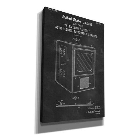 Image of 'Television Cabinet Blueprint Patent Chalkboard,' Canvas Wall Art