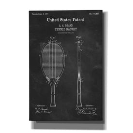 'Tennis Racket Blueprint Patent Chalkboard,' Canvas Wall Art