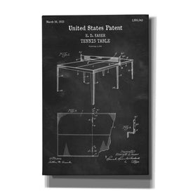 'Tennis Table Blueprint Patent Chalkboard,' Canvas Wall Art