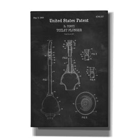'Toilet Plunger Blueprint Patent Chalkboard,' Canvas Wall Art