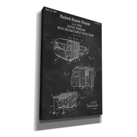 Image of 'Trailer Blueprint Patent Chalkboard,' Canvas Wall Art
