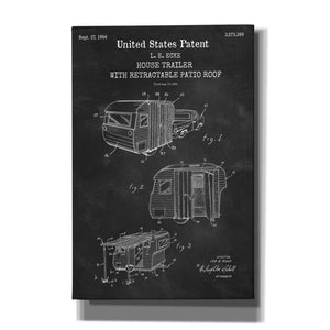 'Trailer Blueprint Patent Chalkboard,' Canvas Wall Art