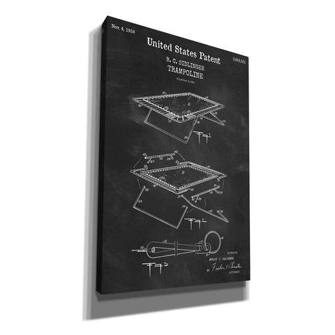 Image of 'Trampoline Blueprint Patent Chalkboard,' Canvas Wall Art