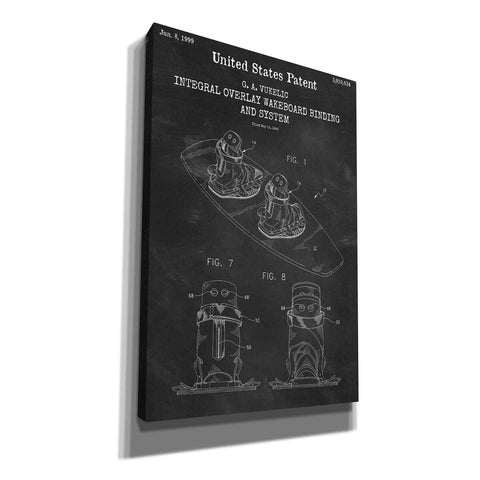 Image of 'Integral Overlay Wakeboard Binding and System Blueprint Patent Chalkboard,' Canvas Wall Art