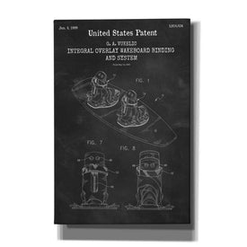 'Integral Overlay Wakeboard Binding and System Blueprint Patent Chalkboard,' Canvas Wall Art