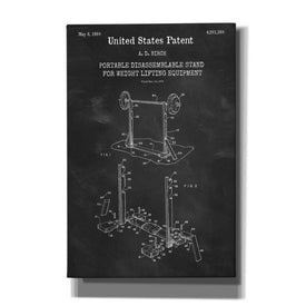 'Weight Lifting Equipment Blueprint Patent Chalkboard,' Canvas Wall Art