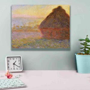 'Grainstack Sunset' by Claude Monet, Canvas Wall Art,16 x 12