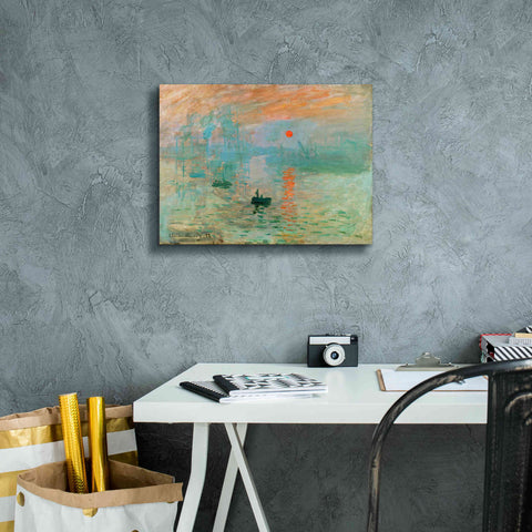 Image of 'Impression, Sunrise' by Claude Monet, Canvas Wall Art,16 x 12