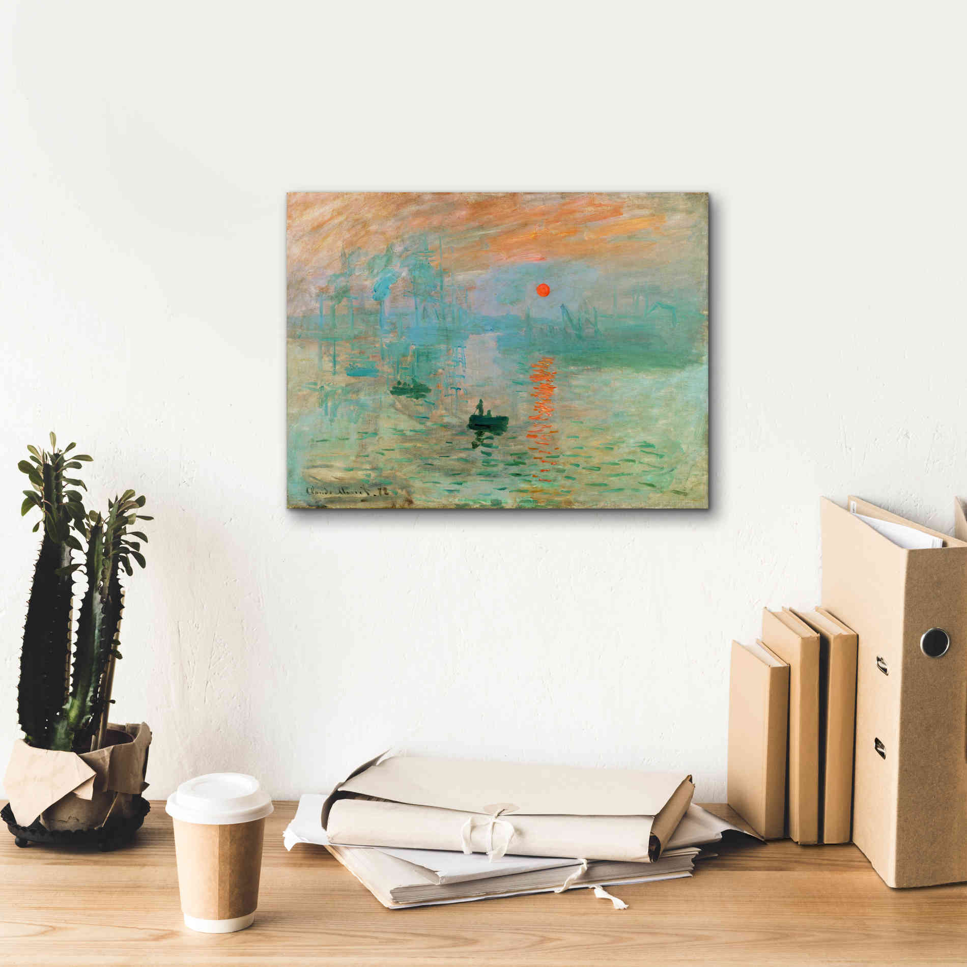 'Impression, Sunrise' by Claude Monet, Canvas Wall Art,16 x 12