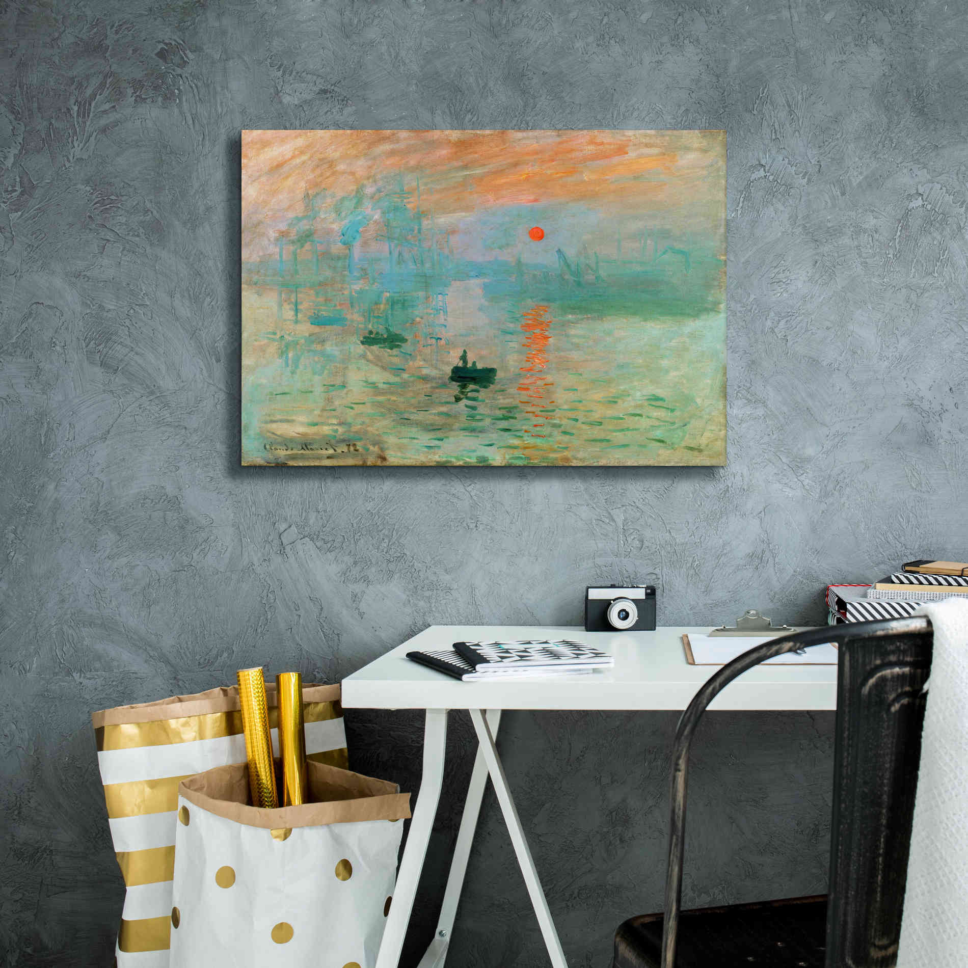 'Impression, Sunrise' by Claude Monet, Canvas Wall Art,26 x 18