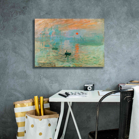 Image of 'Impression, Sunrise' by Claude Monet, Canvas Wall Art,26 x 18