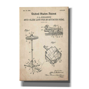 'Anti-slide Lock Blueprint Patent Parchment,' Canvas Wall Art