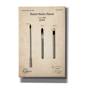 'Arrow Blueprint Patent Parchment,' Canvas Wall Art