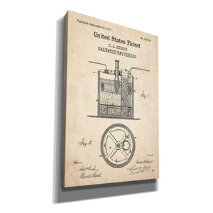 'Battery Blueprint Patent Parchment,' Canvas Wall Art