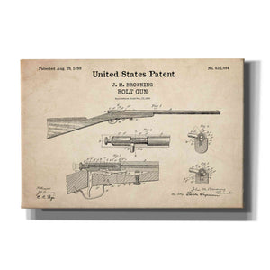 'Bolt Gun Blueprint Patent Parchment,' Canvas Wall Art