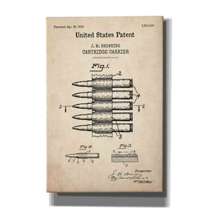 'Carrier Blueprint Patent Parchment,' Canvas Wall Art