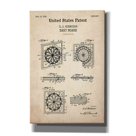 'Dart Board Blueprint Patent Parchment,' Canvas Wall Art