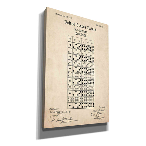 Image of 'Domino Blueprint Patent Parchment,' Canvas Wall Art