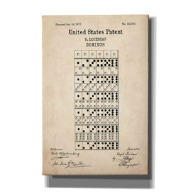 'Domino Blueprint Patent Parchment,' Canvas Wall Art