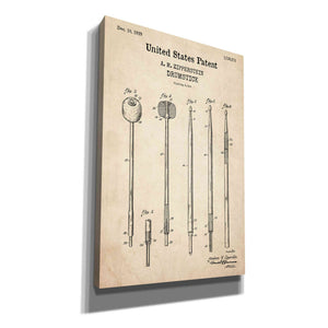 'Drumsticks, 1929 Blueprint Patent Parchment,' Canvas Wall Art