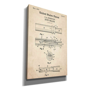 'Duck Caller Blueprint Patent Parchment,' Canvas Wall Art