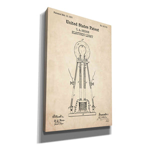 'Electric Light Blueprint Patent Parchment,' Canvas Wall Art