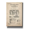 'Fishing Tackle Box Blueprint Patent Parchment,' Canvas Wall Art