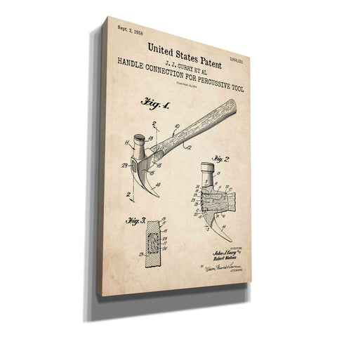 Image of 'Hammer Blueprint Patent Parchment,' Canvas Wall Art