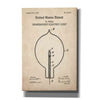 'Incandescent Lightbulb Blueprint Patent Parchment,' Canvas Wall Art