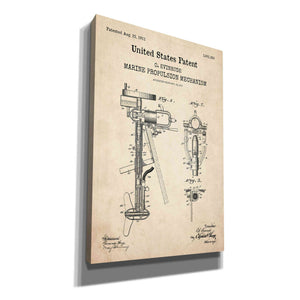'Marine Propulsion Blueprint Patent Parchment,' Canvas Wall Art